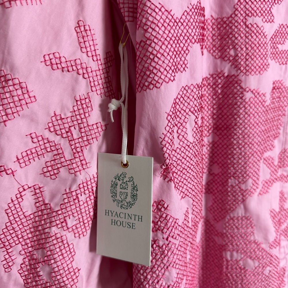 HYACINTH HOUSE
Pink Embroidery Arem Caftan - Picture 9 of 11